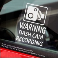 4 x WARNING DASH CAM Recording-60x87mm WINDOW Stickers-Vehicle Camera Security Warning Dash Cam Signs-CCTV,Car,Van,Truck,Taxi,Mini Cab,Bus,Coach 